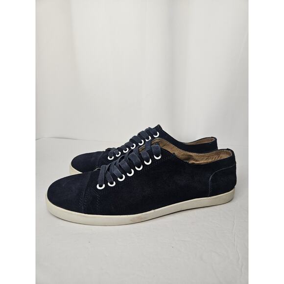 Women's Size 9 Navy Blue Suede Sneakers Lace Up Low Top Soft Comfort - Picture 4 of 8